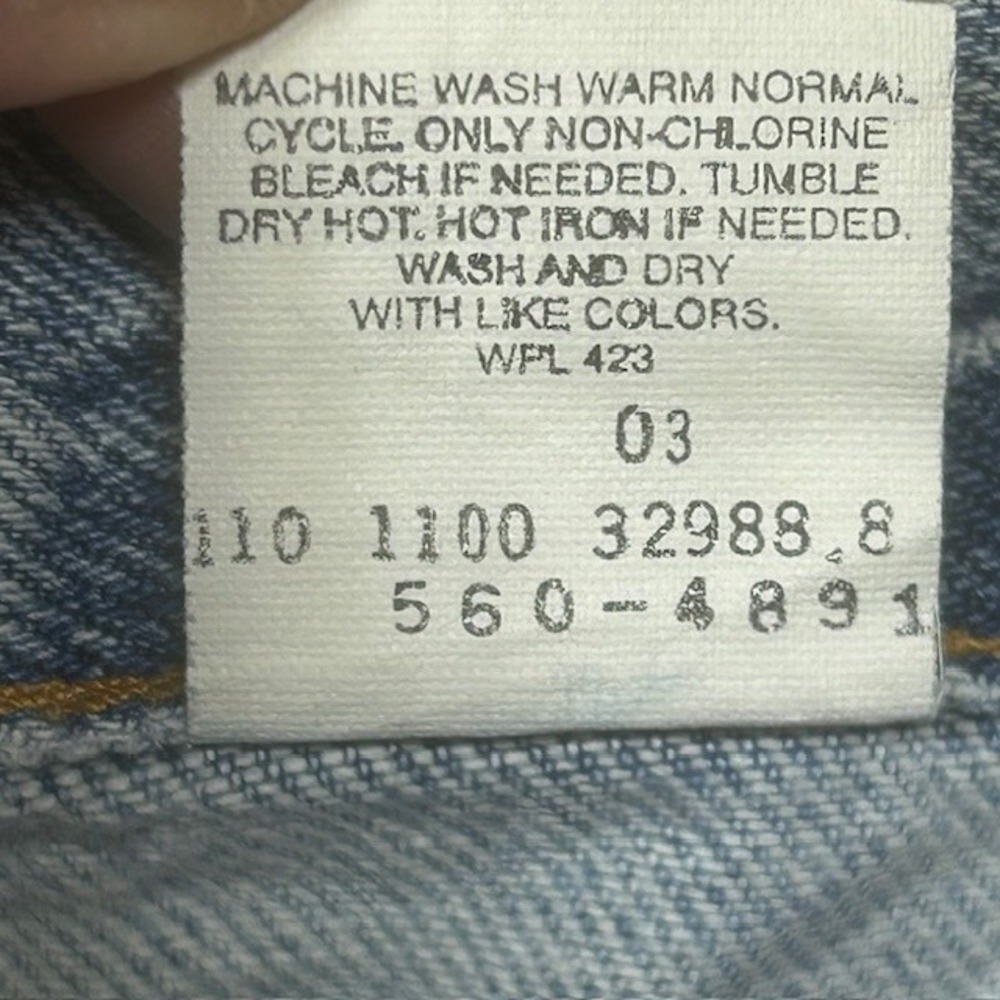 Levis 560 Jeans Mens 34x30 Light Blue‎ Loose Fit Comfort Tapered Denim Y2k 00s - Picture 6 of 14